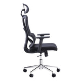Scaun director birou Aish stofa plasa, neagra, 64x66x130 cm