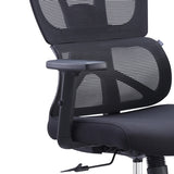 Scaun director birou Aish stofa plasa, neagra, 64x66x130 cm