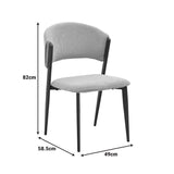 Scaun Dolez, Stofa, 49x59x82 cm - Gri