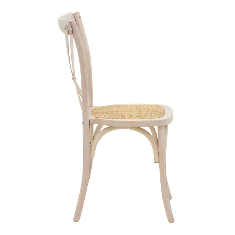 Scaun Dylon, Alb - Natural, 48x52x89 cm - Alb