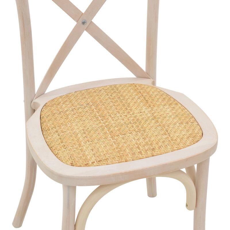 Scaun Dylon, Alb - Natural, 48x52x89 cm - Alb