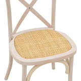 Scaun Dylon, Alb - Natural, 48x52x89 cm - Alb