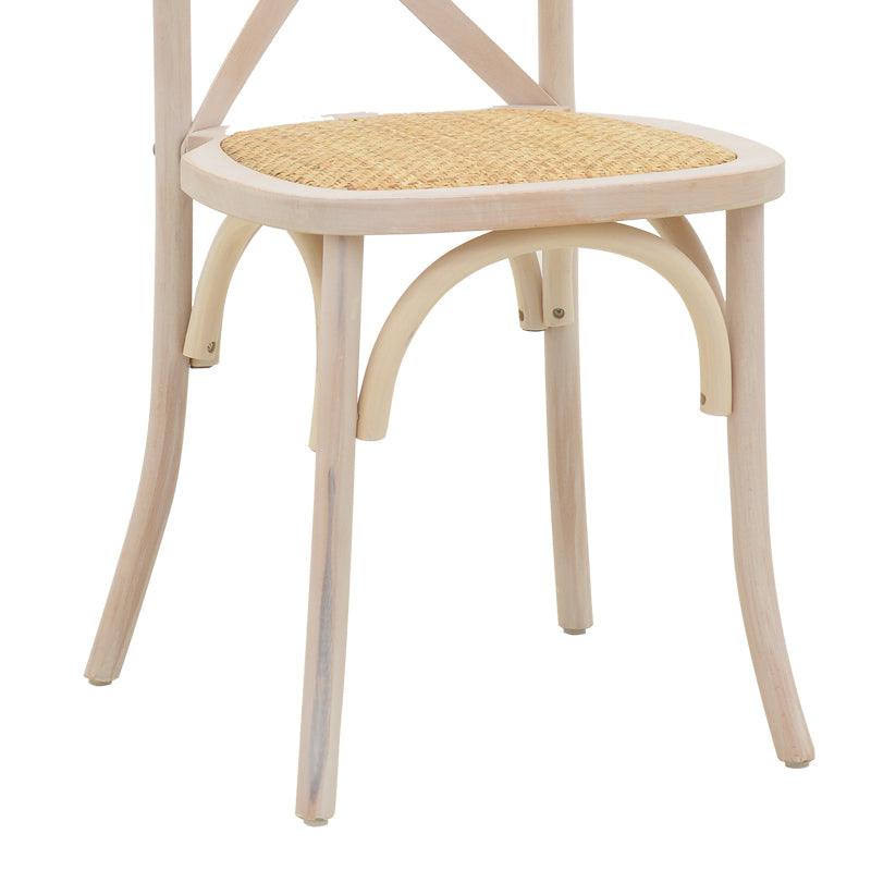 Scaun Dylon, Alb - Natural, 48x52x89 cm - Alb