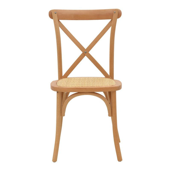 Scaun Dylon, Alb - Natural, 48x52x89 cm