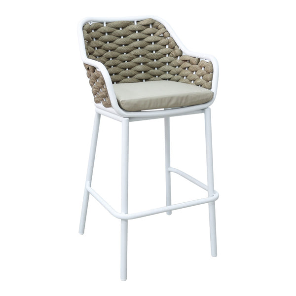 Scaun e bar Zuki, Alb - Gri, 55x54x109 cm