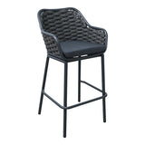 Scaun e bar Zuki, Alb, 55x54x109 cm - Gri