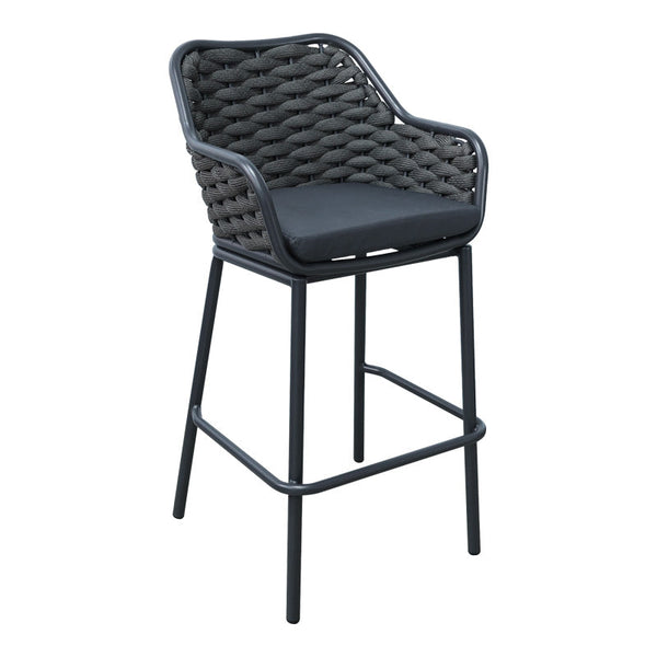 Scaun e bar Zuki, Alb - Gri, 55x54x109 cm