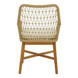 Scaun Elaiza lemn de tec si frânghie Natural cu perna, 58x60x90 cm