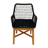 Scaun Elaiza lemn de tec si sfoara sintetica Natural cu perna, 58x60x90 cm