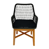 Scaun Elaiza lemn de tec si sfoara sintetica Natural cu perna, 58x60x90 cm, perspectiva suplimentara