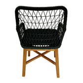Scaun Elaiza lemn de tec si sfoara sintetica Natural cu perna, 58x60x90 cm, foto produs