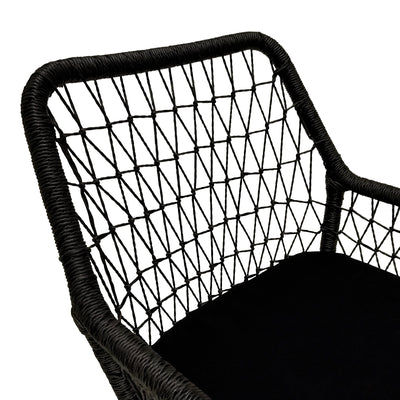 Scaun Elaiza lemn de tec si sfoara sintetica Natural cu perna, 58x60x90 cm, foto produs 6
