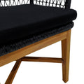 Scaun Elaiza lemn de tec si sfoara sintetica Natural cu perna, 58x60x90 cm, foto produs 7
