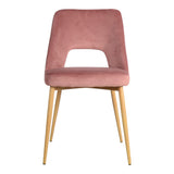 Scaun Murde, catifea si metal, 48x61x89 cm - Roz
