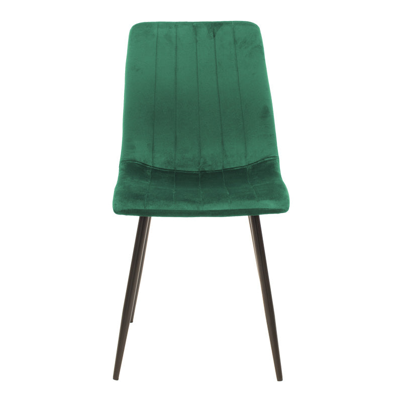 Scaun cu tapiterie din catifea galbena, Noor, Catifea și metal, 44x53x86 cm - Verde