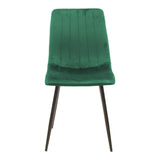 Scaun cu tapiterie din catifea galbena, Noor, Catifea și metal, 44x53x86 cm - Verde