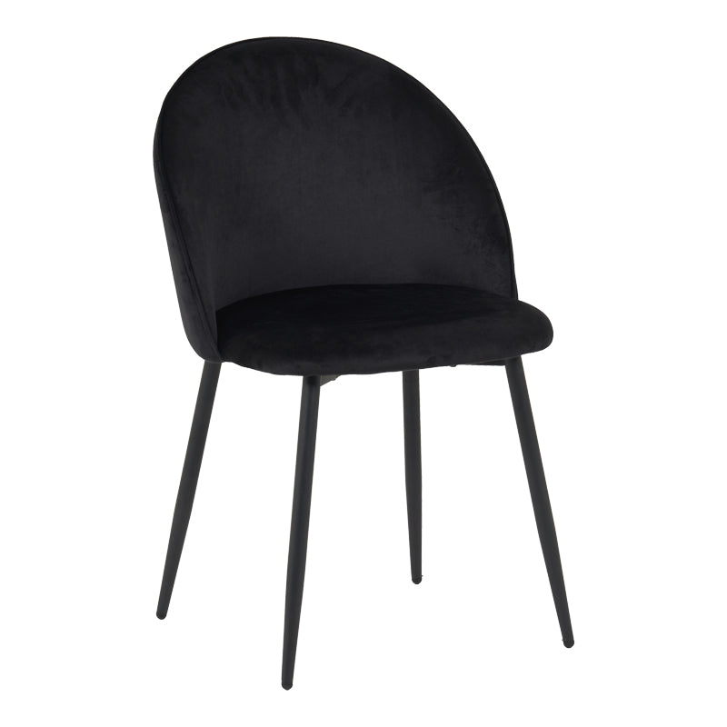 Scaun elegant din catifea pentru birou Perch, Metal, Negru, 50x43x82 cm