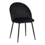 Scaun elegant din catifea pentru birou Perch, Metal, Negru, 50x43x82 cm