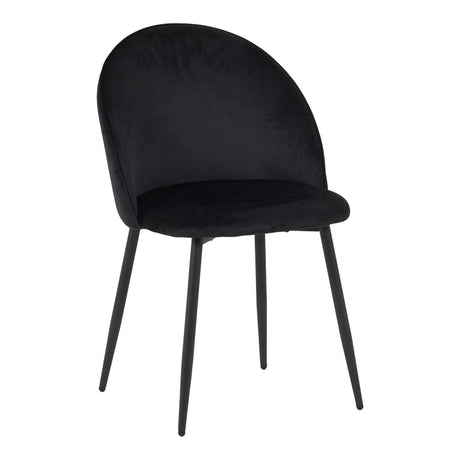 Scaun elegant din catifea pentru birou Perch, Metal, Negru, 50x43x82 cm