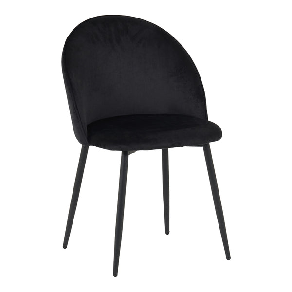 Scaun elegant din catifea pentru birou Perch, Metal, Negru, 50x43x82 cm