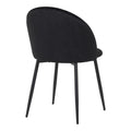 Scaun elegant din catifea pentru birou Perch, Metal, Negru, 50x43x82 cm, imagine suplimentara