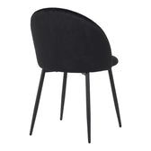 Scaun elegant din catifea pentru birou Perch, Metal, Negru, 50x43x82 cm, imagine suplimentara