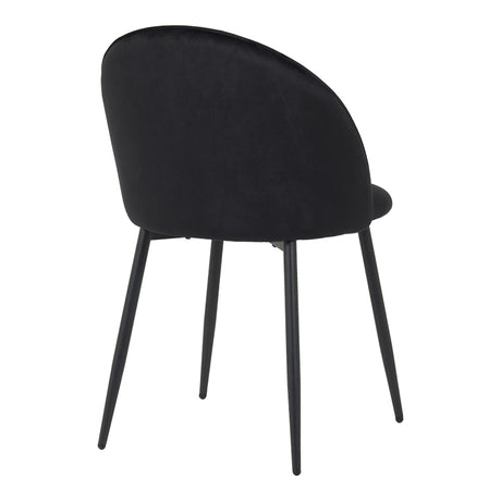 Scaun elegant din catifea pentru birou Perch, Metal, Negru, 50x43x82 cm