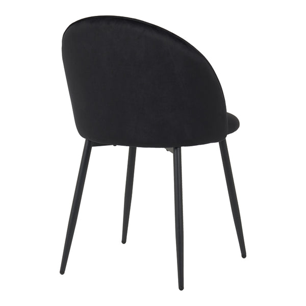 Scaun elegant din catifea pentru birou Perch, Metal, Negru, 50x43x82 cm