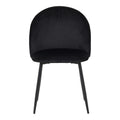 Scaun elegant din catifea pentru birou Perch, Metal, Negru, 50x43x82 cm, perspectiva suplimentara