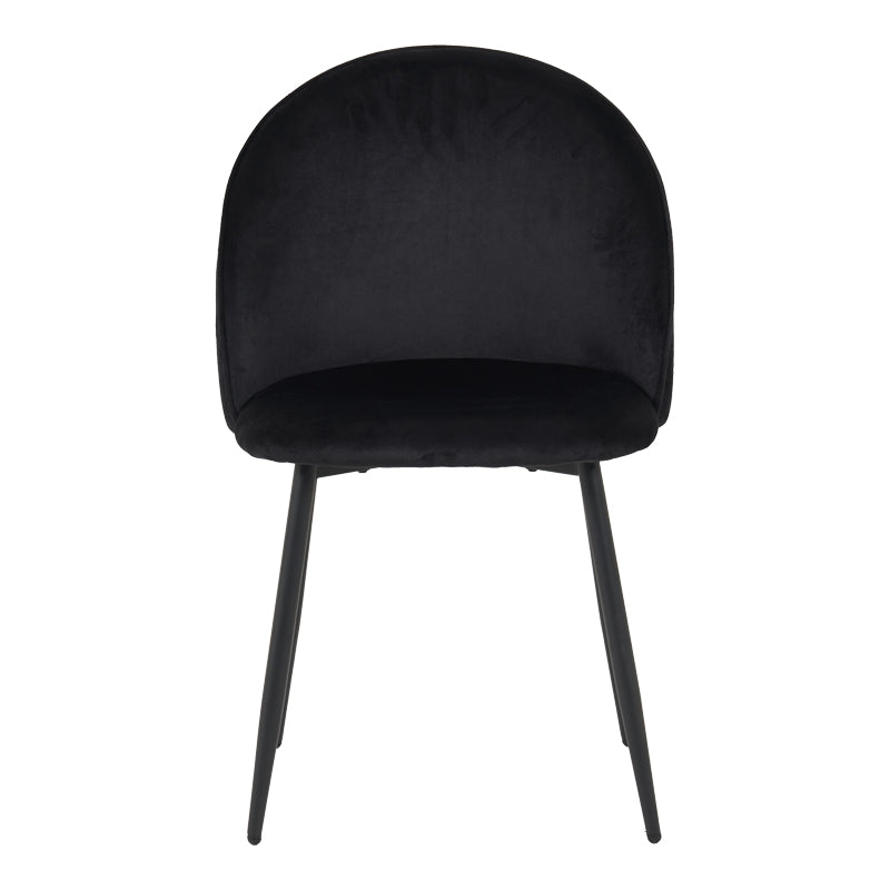 Scaun elegant din catifea pentru birou Perch, Metal, Negru, 50x43x82 cm