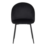 Scaun elegant din catifea pentru birou Perch, Metal, Negru, 50x43x82 cm