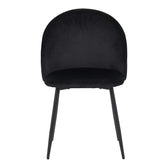 Scaun elegant din catifea pentru birou Perch, Metal, Negru, 50x43x82 cm, perspectiva suplimentara