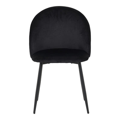 Scaun elegant din catifea pentru birou Perch, Metal, Negru, 50x43x82 cm, perspectiva suplimentara