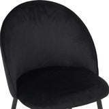 Scaun elegant din catifea pentru birou Perch, Metal, Negru, 50x43x82 cm