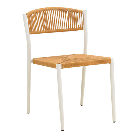 Scaun exterior Cura, aluminiu si ratan, 50x58x78 cm