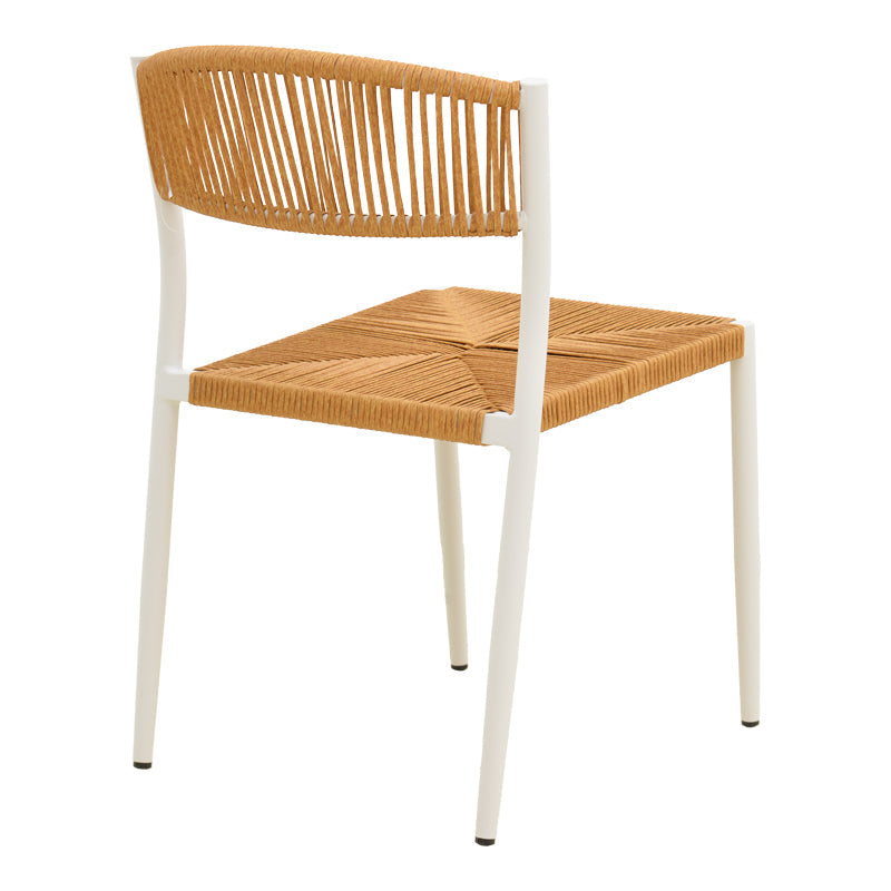 Scaun exterior Cura, aluminiu si ratan, 50x58x78 cm - Alb