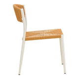 Scaun exterior Cura, aluminiu si ratan, 50x58x78 cm - Alb