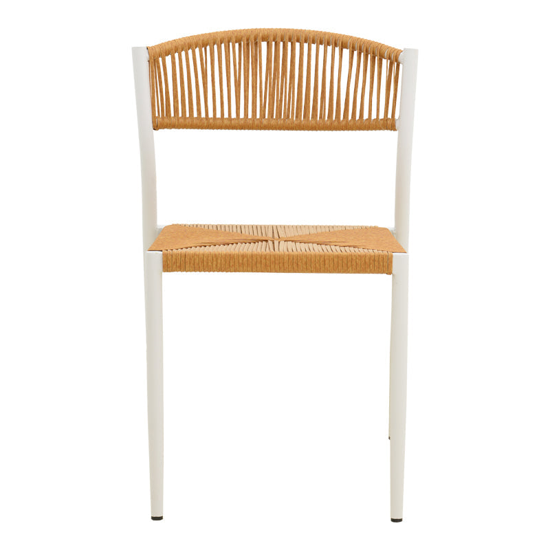 Scaun exterior Cura, aluminiu si ratan, 50x58x78 cm - Alb