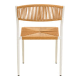 Scaun exterior Cura, aluminiu si ratan, 50x58x78 cm - Alb
