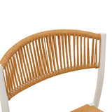Scaun exterior Cura, aluminiu si ratan, 50x58x78 cm - Alb