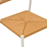 Scaun exterior Cura, aluminiu si ratan, 50x58x78 cm - Alb