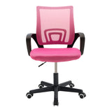 Scaun ergonomic de birou Berto II cu spatar din mesh, – roz/negru, 60x48x85-95 cm - Roz