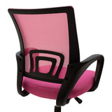 Scaun ergonomic de birou Berto II cu spatar din mesh, – roz/negru, 60x48x85-95 cm - Roz