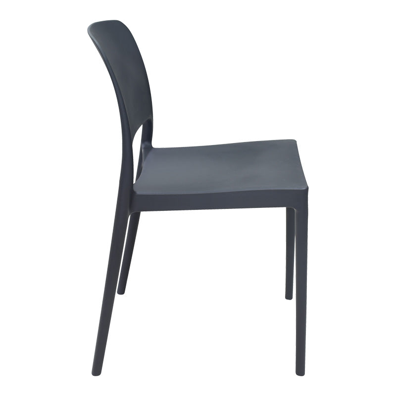 Scaun Fenxy, polipropilena, Alb - Negru, 38x42x77 cm - Negru