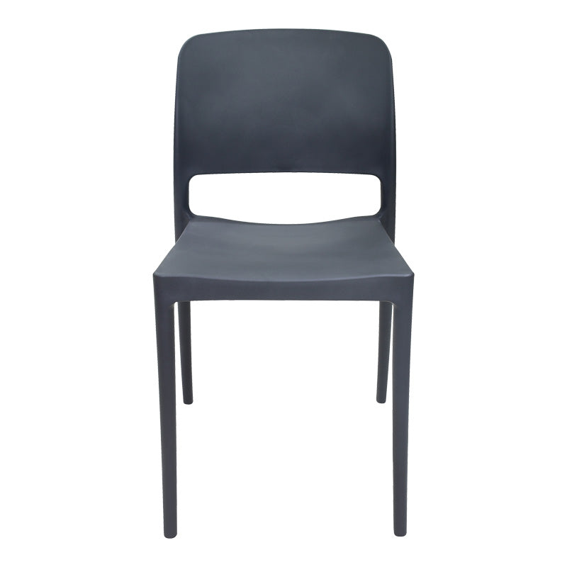 Scaun Fenxy, polipropilena, Alb - Negru, 38x42x77 cm - Negru