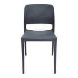 Scaun Fenxy, polipropilena, Alb - Negru, 38x42x77 cm - Negru