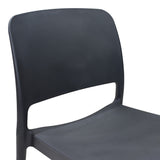 Scaun Fenxy, polipropilena, Alb - Negru, 38x42x77 cm - Negru
