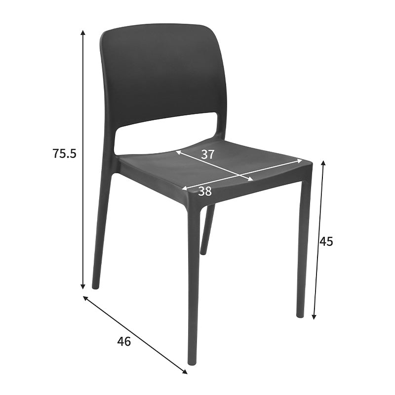 Scaun Fenxy, polipropilena, Alb - Negru, 38x42x77 cm - Negru