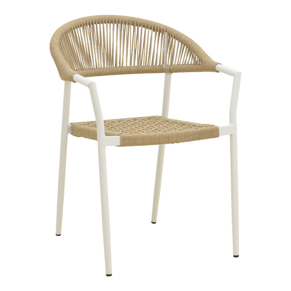 Scaun exterior Ammos, aluminiu si franghie PE, 56x62x82 cm