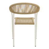 Scaun exterior Ammos, aluminiu si franghie PE, 56x62x82 cm - Alb-Natural
